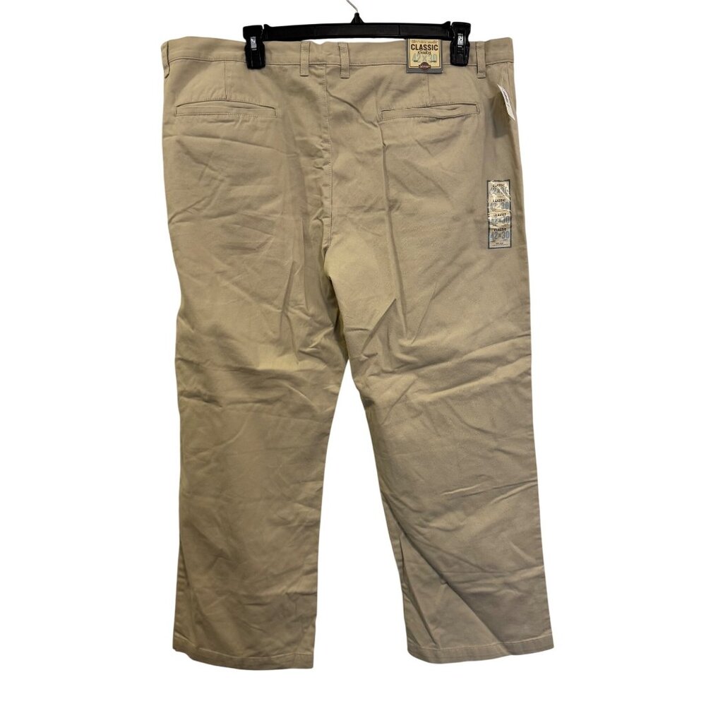 Old Navy Mens Classic Khakis 42x30 Straight Leg Beige Pants 100% Cotton